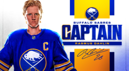 Rasmus Dahlin nimitettiin Sabresin uudeksi kapteeniksi